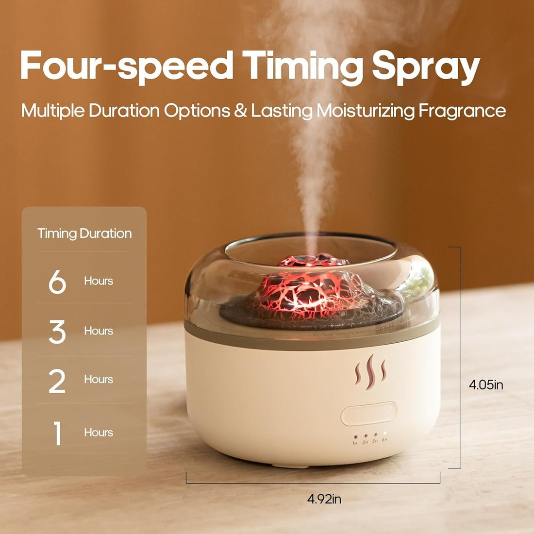 Volcano Flame Aromatherapy Humidifier for Home | Ultrasonic Essential Oil Aroma Diffuser