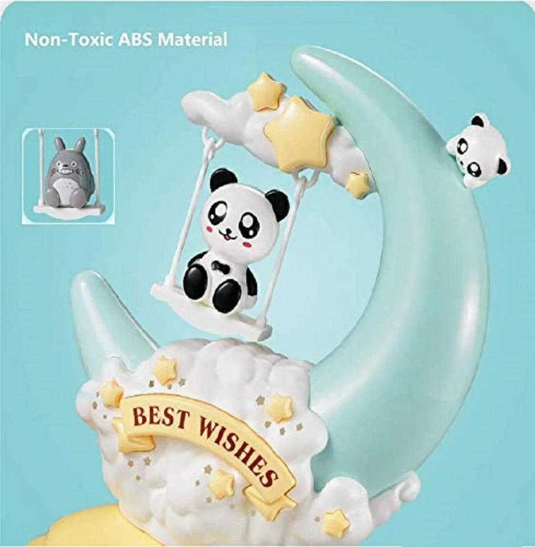 Moon Cartoon LED Soft Light Desk Table Lamp for Kids & Baby (Blue) - Kalesh Monk