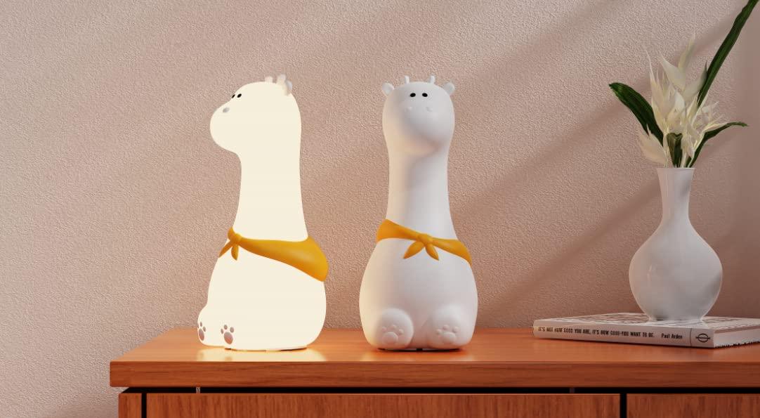 Silicone Cute Giraffe Table Lamp Color Changing Rechargeable