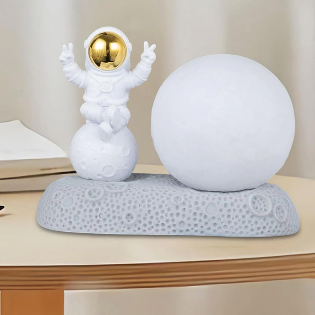 Universe Planet Astronaut Night Light Spaceman Sculpture Bedside Table Lamp Moon Spaceman Lamps for Home Bedroom Decor Kids Gift - Kalesh Monk