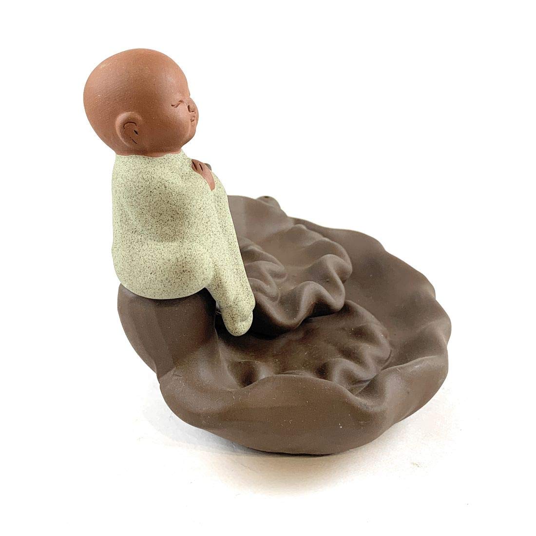 Ceramic Smoke Fountain (11 x 12 x 8 cm, Brown) - Kalesh Monk