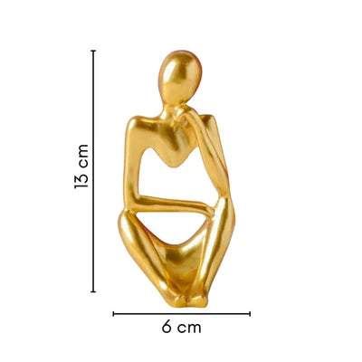 TIED RIBBONS Set of 3 Modern Art Man Showpiece Abstract Thinker Statue for Home Decor Items Decorative Showpiece - 13 cm - Kalesh Monk