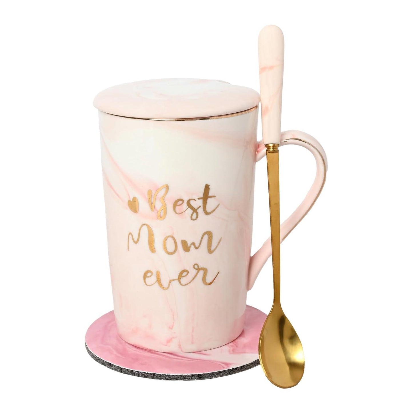 Coffee Mug with Lid & Spoon Gift for Mom Special with Gift Box