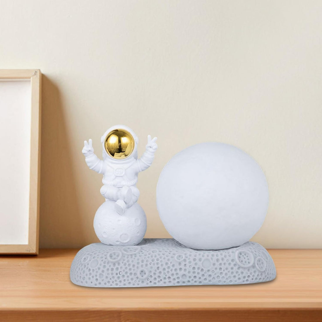 Universe Planet Astronaut Night Light Spaceman Sculpture Bedside Table Lamp Moon Spaceman Lamps for Home Bedroom Decor Kids Gift - Kalesh Monk
