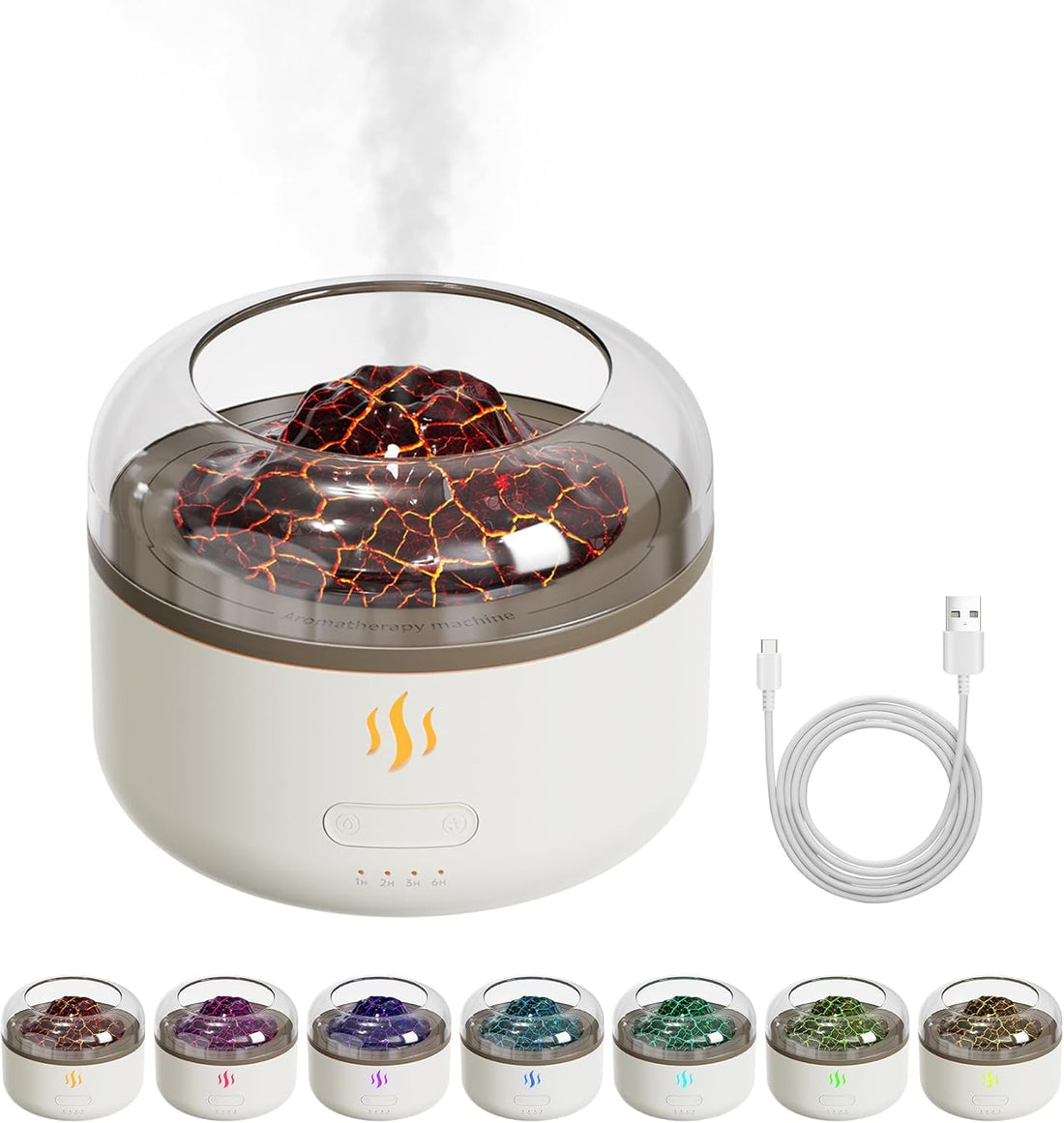 Volcano Flame Aromatherapy Humidifier for Home | Ultrasonic Essential Oil Aroma Diffuser