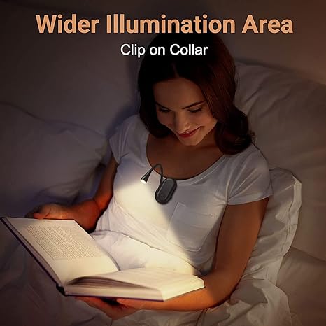 Reading Light Book Lamp for Bed, Book Reading Lover Gifts for Women Men, Clip on LED Book Light Rechargeable USB Portable 3 Color Temperatures Stepless Dimming Light . - Kalesh Monk
