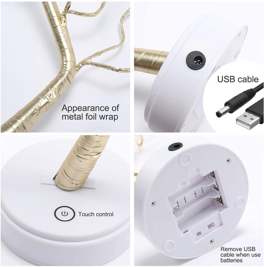 Tabletop Bonsai Tree Light LED Lights Battery/USB Operated Tree Lamp - Kalesh Monk