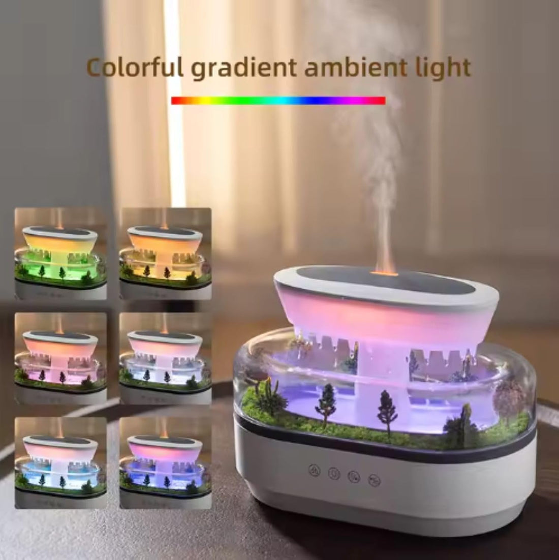 Musical Rain Drops Aroma Diffuser Humidifier for Home (with Inbuilt Soothing Music, Multi-Colour LED, 6 Inches Height, 250ml Tank)