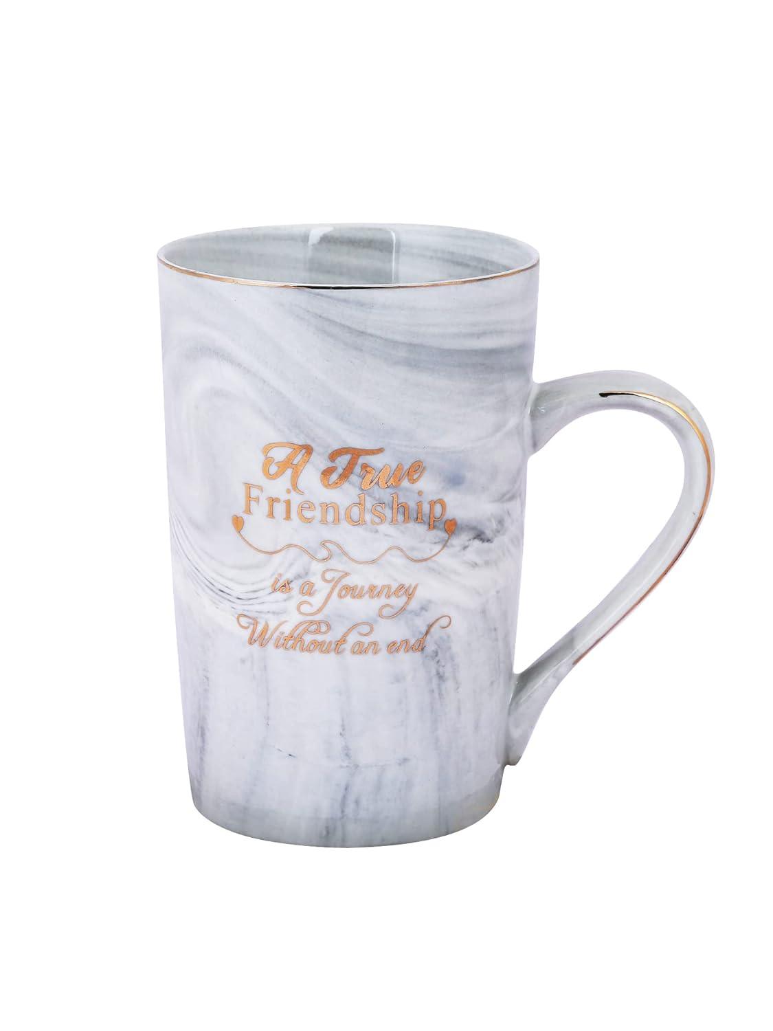 True Friendship Ceramic Coffee Mug with Lid & Spoon