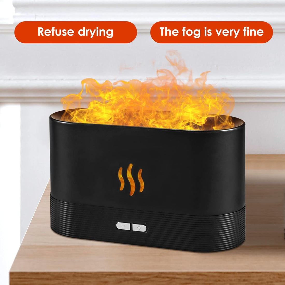 Flame Humidifier Fire Diffuser, Portable Noiseless Mist Air Aromatherapy Diffuser