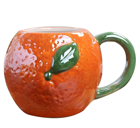 Orange Shape Ceramic Mug for Tea, Milk, Coffee Cup for Fruit Lovers