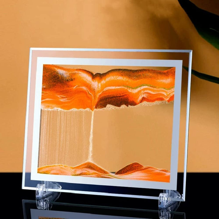 Moving Sand Art Picture 3D Deep Sea Sandscapes Sand Art Liquid Motion Bubbler Timer for Adult Kid Desktop Art Toys for Home Decor and Office - Kalesh Monk