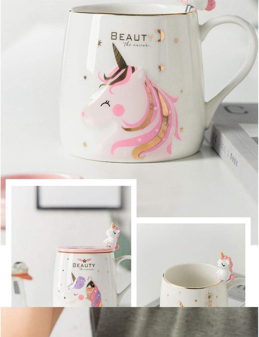 Unicorn Coffee Mug Ceramic Tea Cup with Lovely Unicorn Spoon