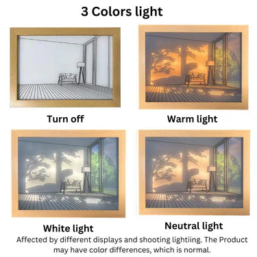 3D LED Light Up Wall Art Light Painting Luminous Light Painting for Wall Decor 23*16*5 cm - Kalesh Monk
