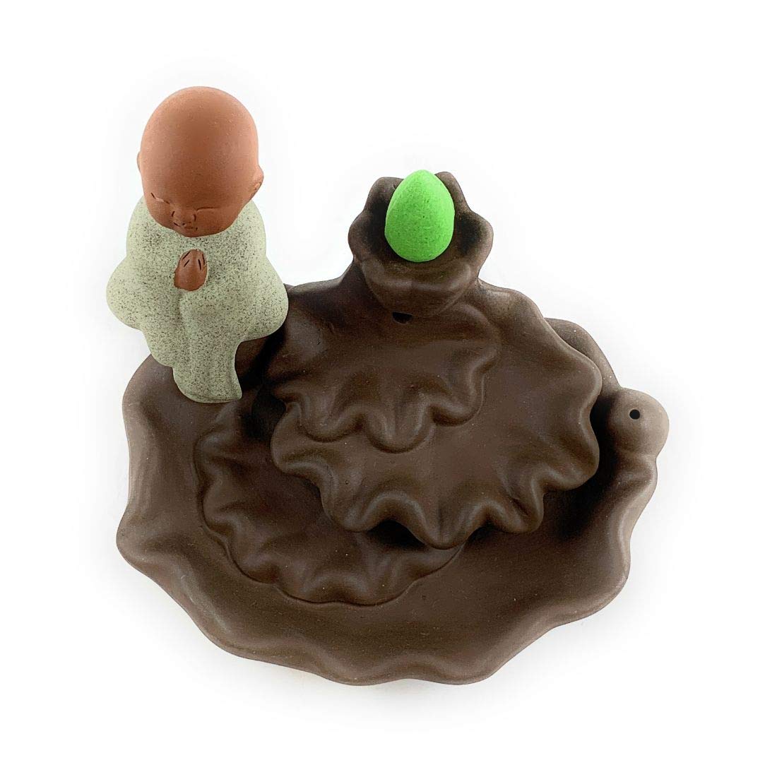 Ceramic Smoke Fountain (11 x 12 x 8 cm, Brown) - Kalesh Monk