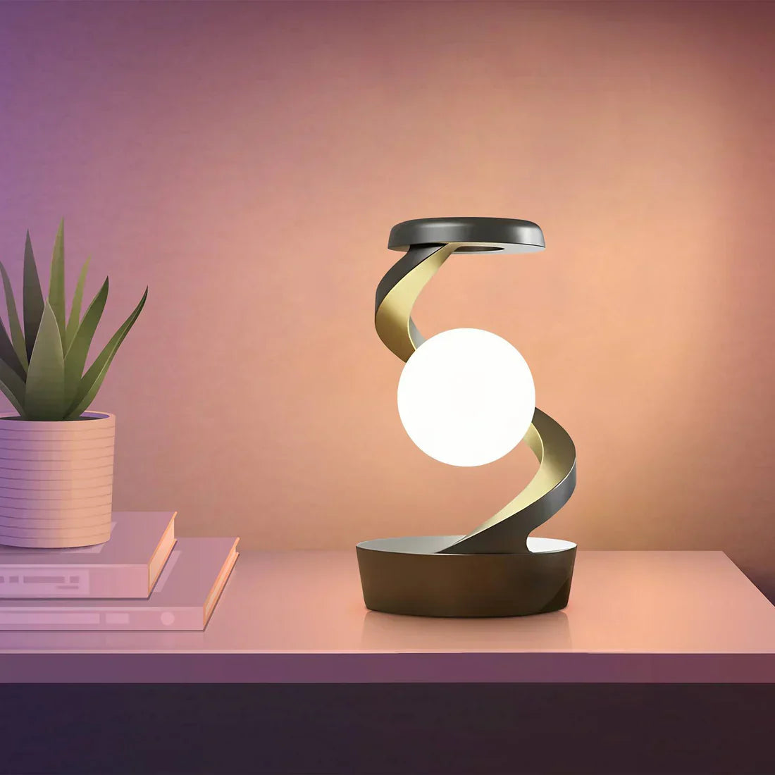 Rotating Wireless RGB Floating Moon Lamp - Kalesh Monk