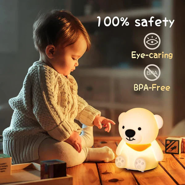 Bear Night Light for Kids,16 Colour Changing Baby Night Light - Kalesh Monk