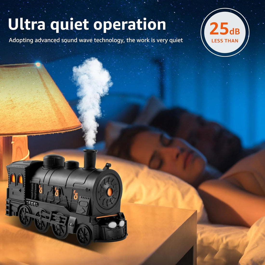 Essential Oil Diffuser, Steam Train Essential Oil Diffuser, 300 ml Retro Train Humidifier