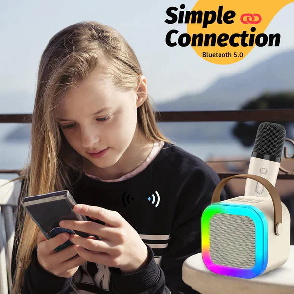 Mini Portable K12 Bluetooth Karaoke Speaker with Wireless Mic, Gifts Toys for Girls and Boys Family Home Party , Birthday Party etc. - Kalesh Monk
