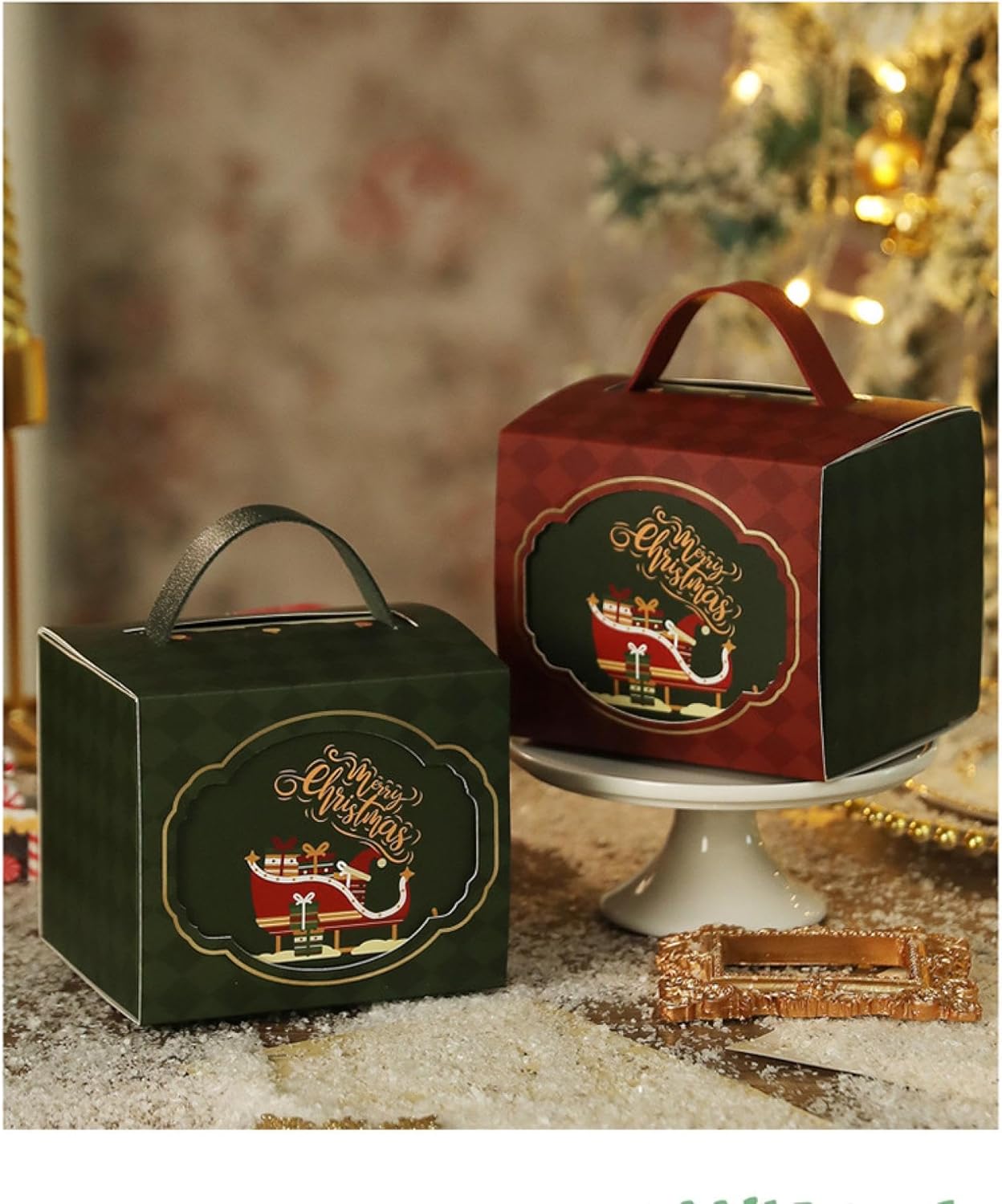 Christmas Box Handheld Christmas Gift Box Christmas Eve Packaging Bag Christmas Paper Box Square Box