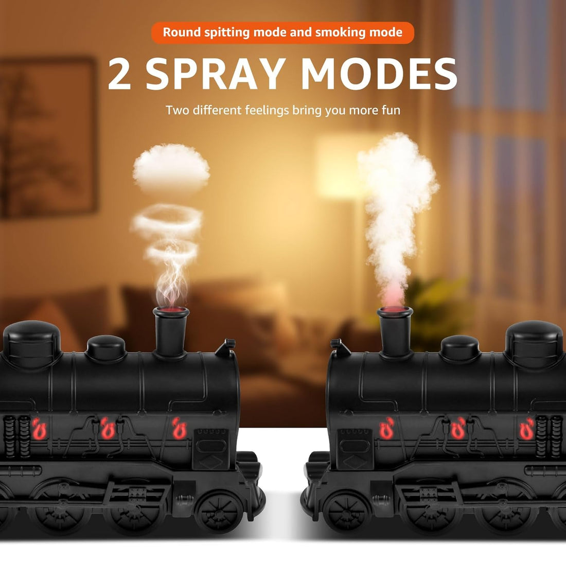 Essential Oil Diffuser, Steam Train Essential Oil Diffuser, 300 ml Retro Train Humidifier