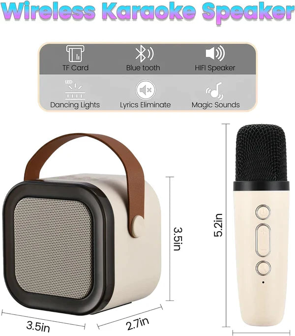 Mini Portable K12 Bluetooth Karaoke Speaker with Wireless Mic, Gifts Toys for Girls and Boys Family Home Party , Birthday Party etc. - Kalesh Monk