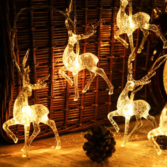 LED Diamond Deer Fairy Light String Christmas Lights for Decoration Indoor Lighting