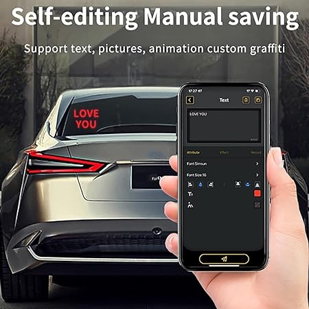 Smart Screen Display Frame, Car Rear Window LED Screen Light, Pattern Animation Scrolling Programmable LED Light , LED Screen, Portable Car Dashboard Screen , App control led Display Screen - Kalesh Monk