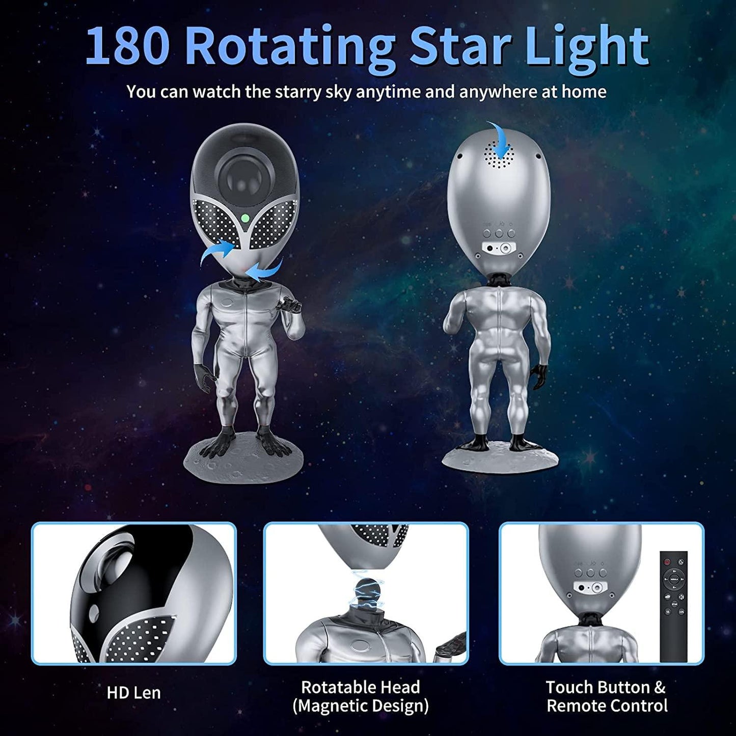 Alien Galaxy Light Projector for Bedroom with Remote Control