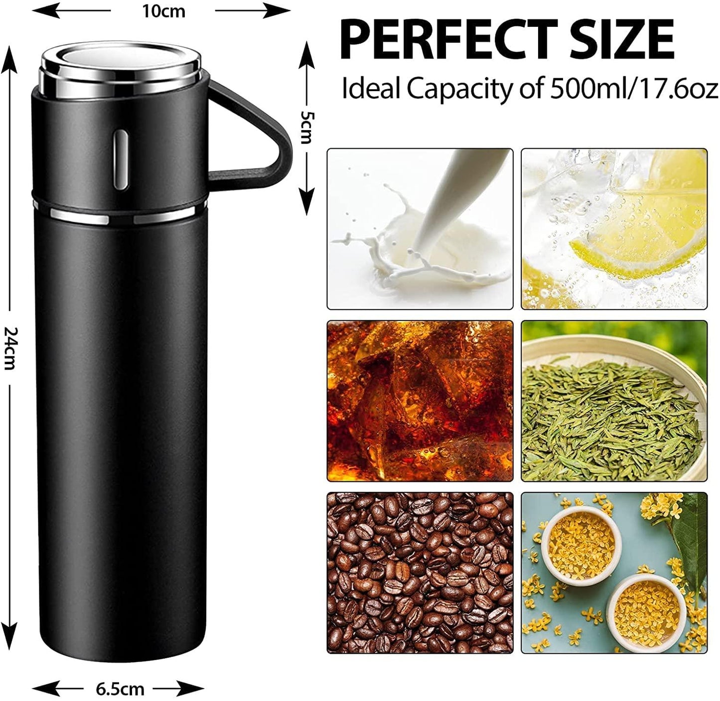 Water Bottle Flasks, Stainless Steel, Leak-Proof Thermos