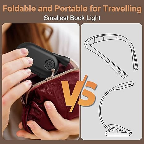 Reading Light Book Lamp for Bed, Book Reading Lover Gifts for Women Men, Clip on LED Book Light Rechargeable USB Portable 3 Color Temperatures Stepless Dimming Light . - Kalesh Monk