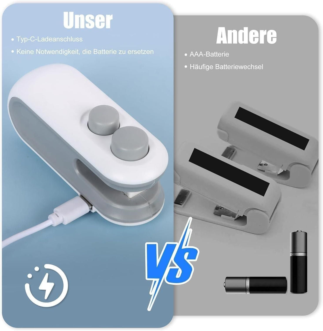 Portable Mini Sealing Machine 2 in 1 USB Rechargeable Magnetic Bag Sealer Heat Seal with Cutter - Kalesh Monk