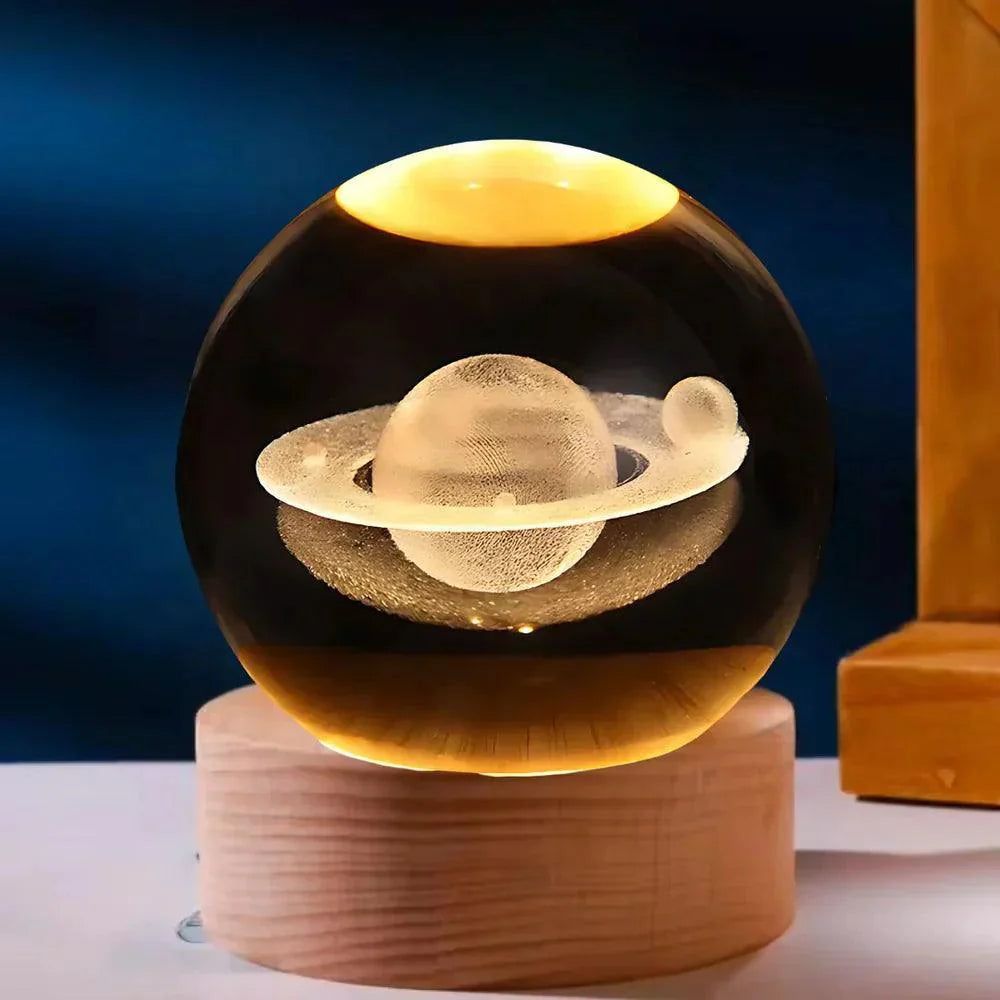 3D Crystal Ball Nightlight Decolamp Solar System Model Decor Science Astronomy Celestial Sphere Cool Desk Present Space Gifts Decor - Kalesh Monk