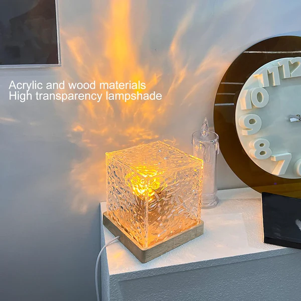 Dynamic Rotating Water Ripple Night Light, Color Changing Crystal Lamp with Remote - Kalesh Monk