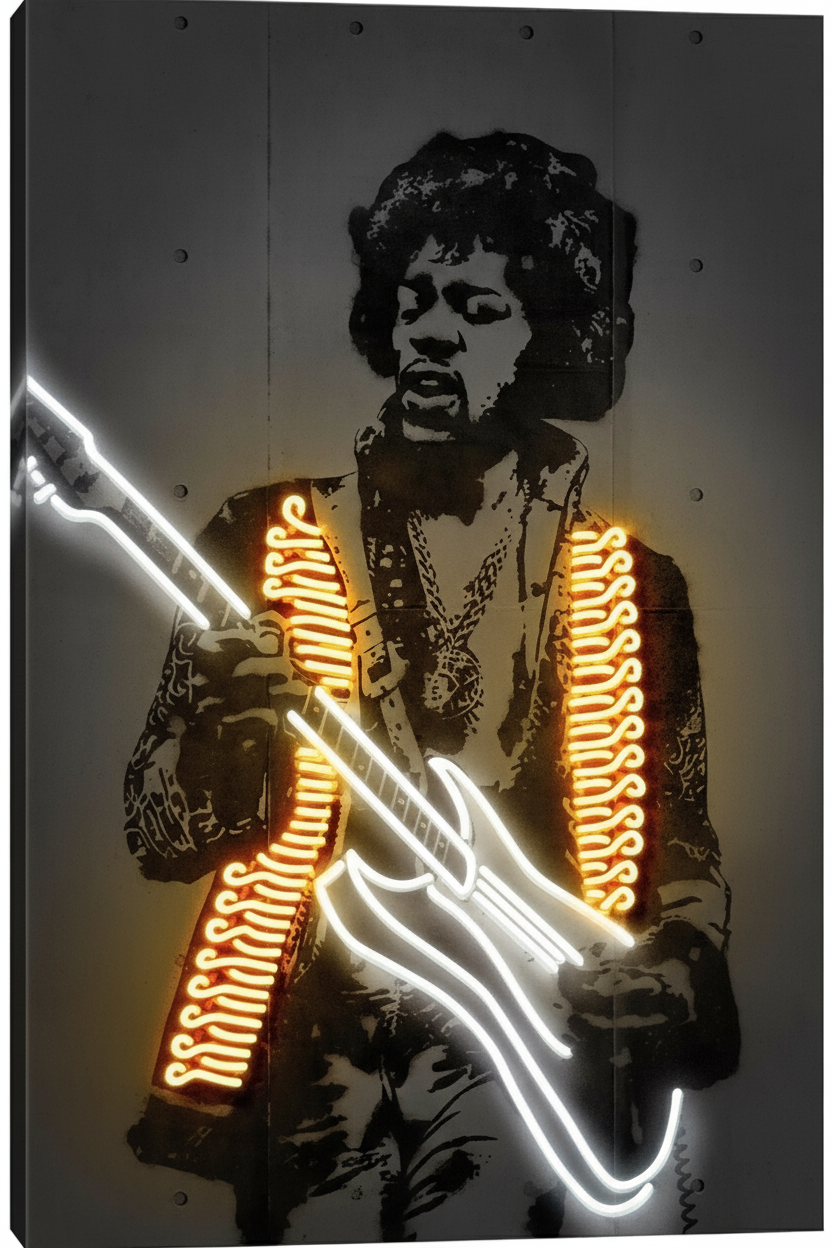 ROCKSTER NEON LED WALL ART METALPRINT