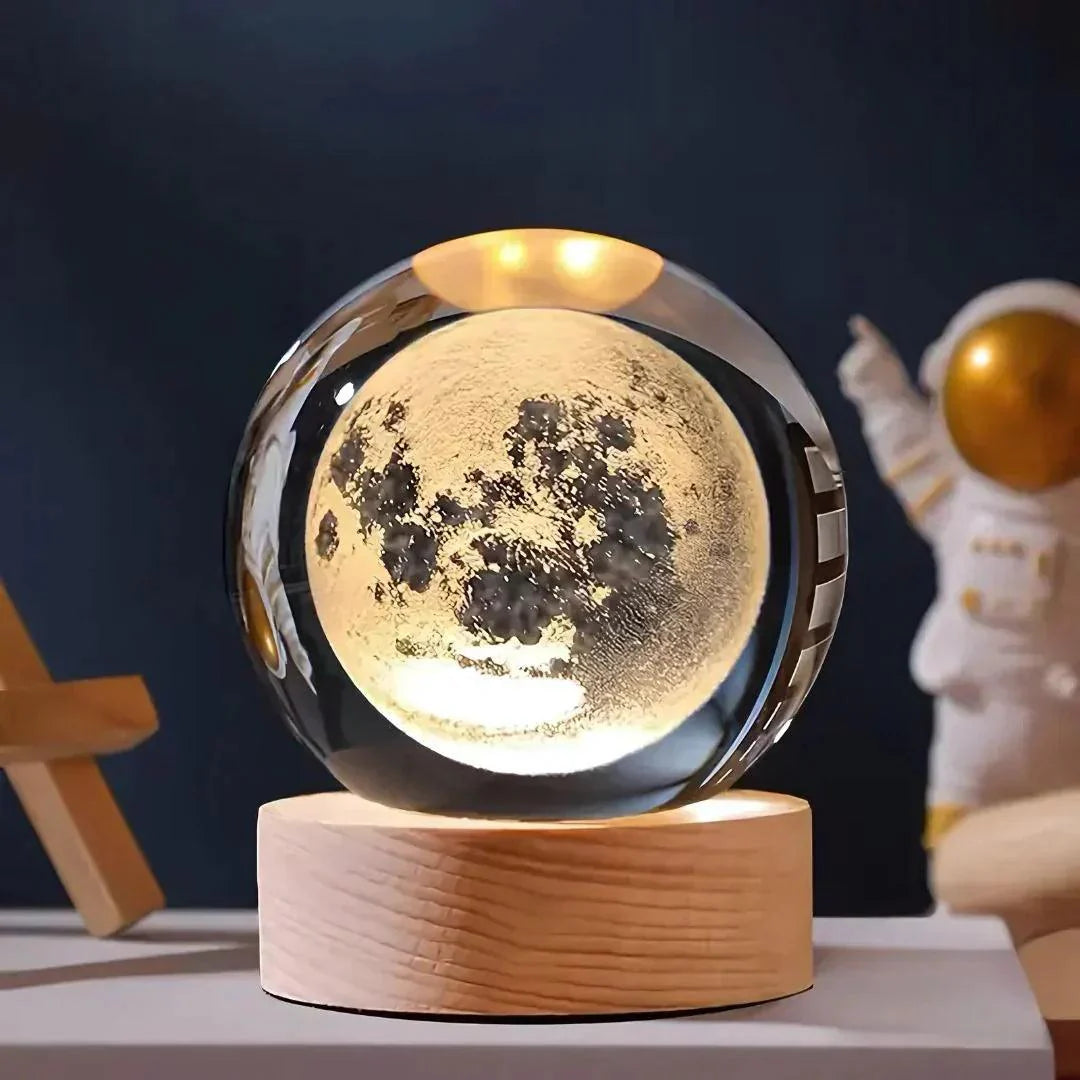3D Crystal Ball Nightlight Decolamp Solar System Model Decor Science Astronomy Celestial Sphere Cool Desk Present Space Gifts Decor - Kalesh Monk