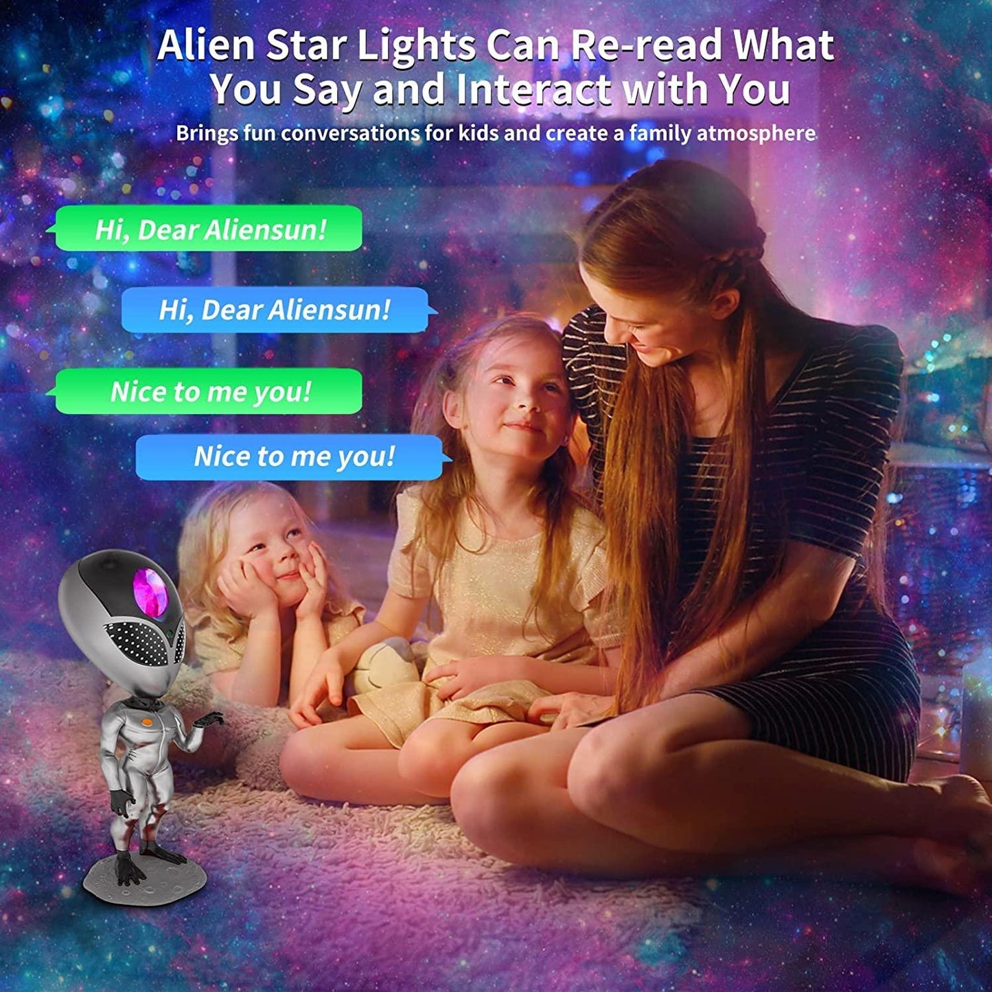 Alien Galaxy Light Projector for Bedroom with Remote Control