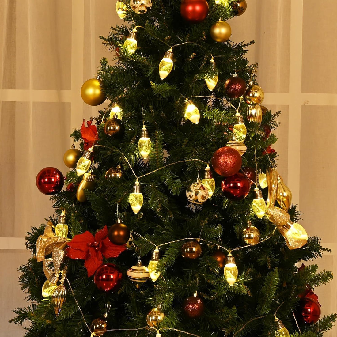 Christmas Tree Snow Globe Tree String Lights - Kalesh Monk