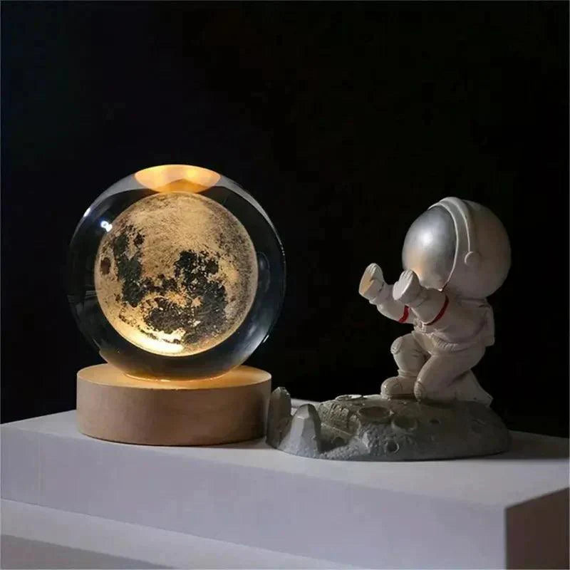 3D Crystal Ball Nightlight Decolamp Solar System Model Decor Science Astronomy Celestial Sphere Cool Desk Present Space Gifts Decor - Kalesh Monk