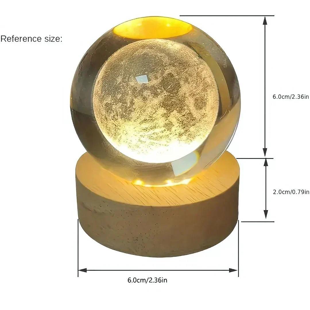 3D Crystal Ball Nightlight Decolamp Solar System Model Decor Science Astronomy Celestial Sphere Cool Desk Present Space Gifts Decor - Kalesh Monk