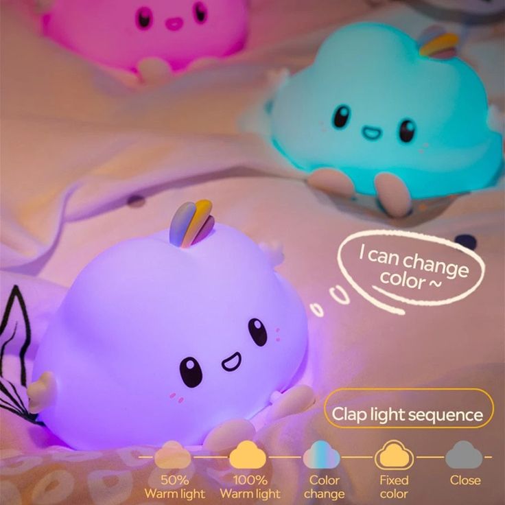 Creative Cloud Night Light Cartoon Soft Lamp Children Bedroom Bedside Night Light Cute Child Graduation Gifts Home Decoration - Kalesh Monk