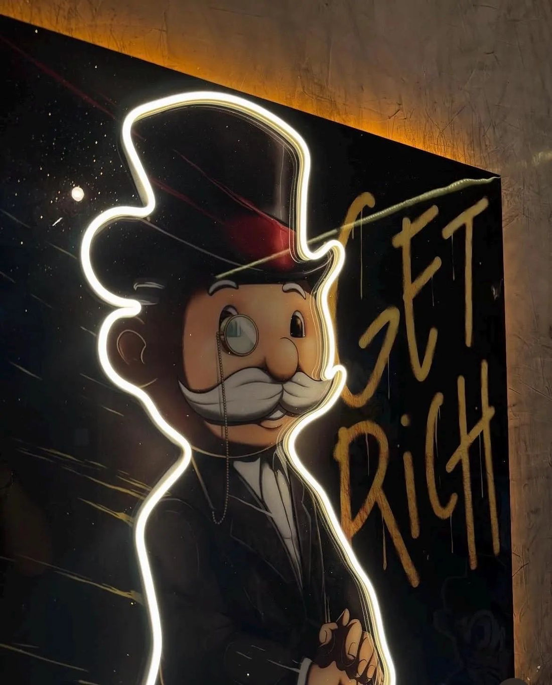 GET RICH NEON LED WALL ART