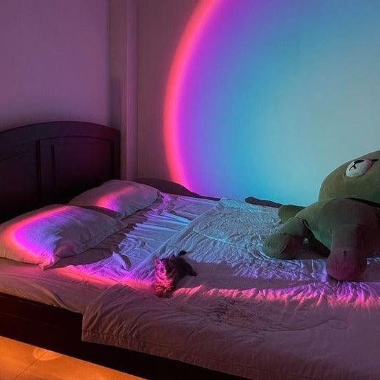 Sunset Lamp Projection Lamp Night Light, 360 Degree Rotation Romantic 16 Colors Changing Night Light With Remote For Adults, Photography, Vlog, Selfie, Party, reels etc. - Kalesh Monk