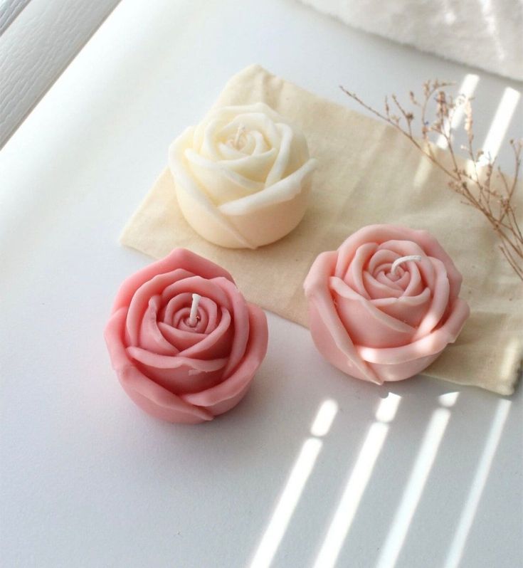 Rose Bud Scented Candle ( PACK OF 3 ) - Kalesh Monk