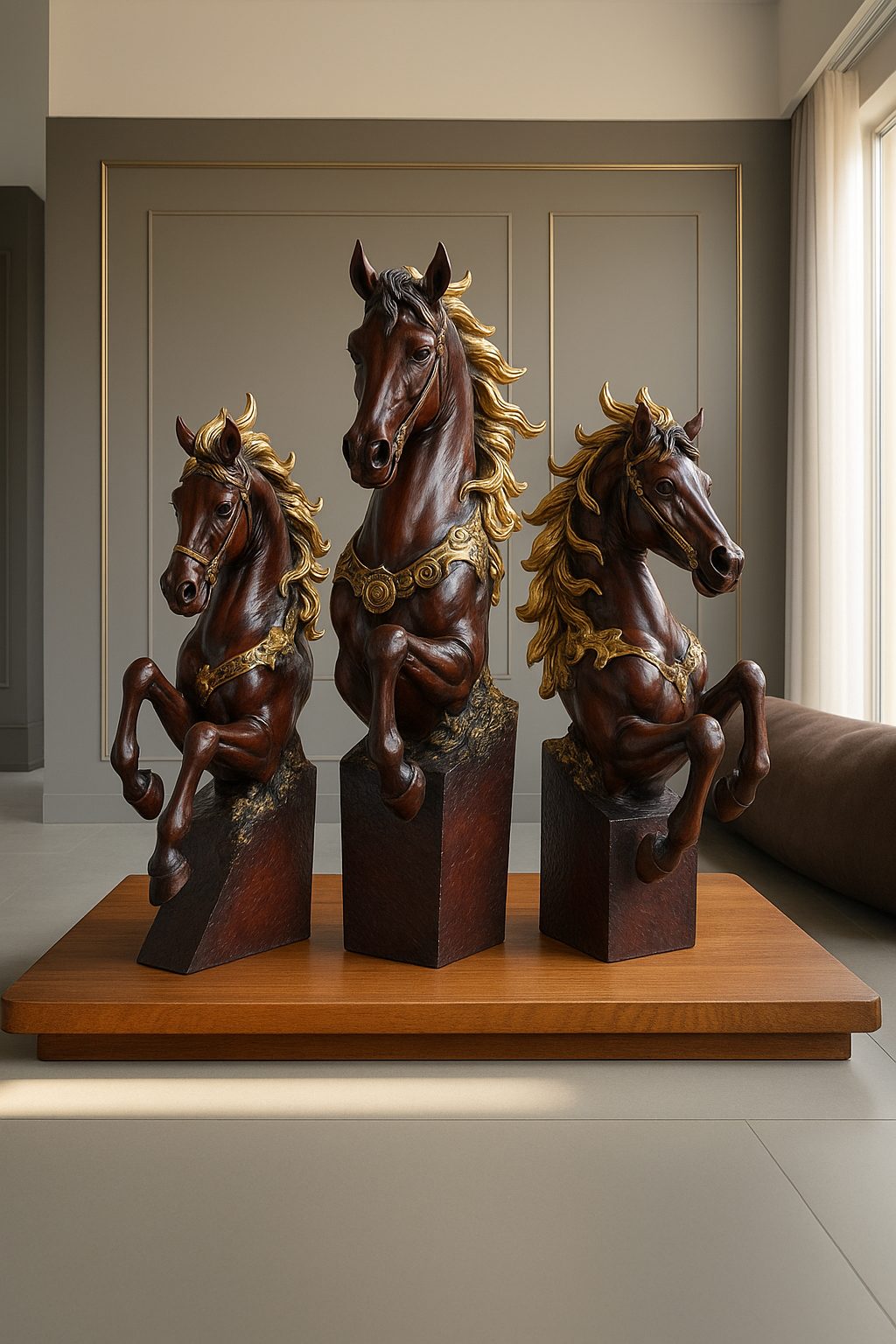 ROYAL ENCHANTED GOLDEN MANE HORSE SETS OF 3