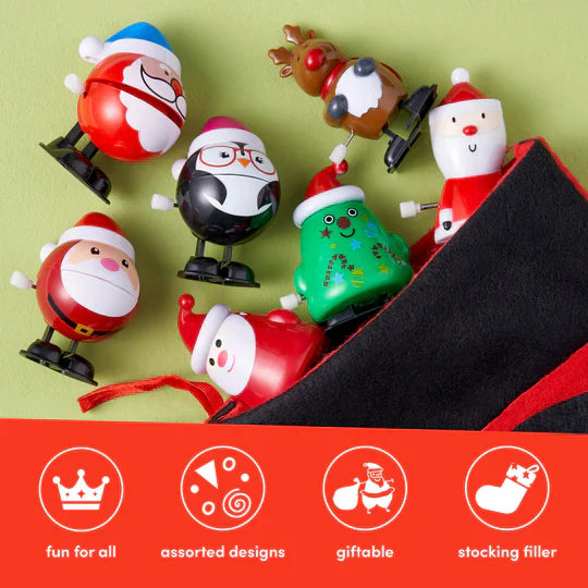 Cute Twistable Spring Santa & Snowman Set - Battery-Free Walking Toys, Perfect for Party Gifts- ( SET OF 6)