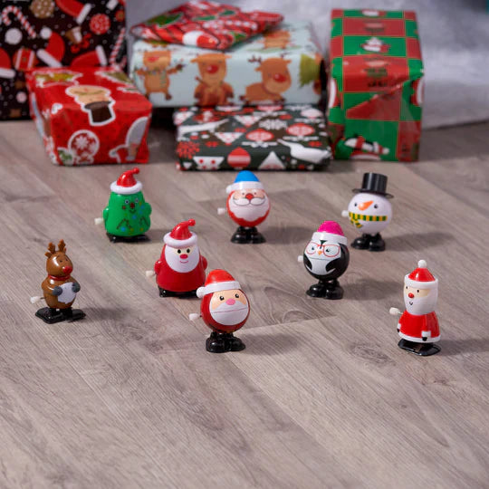 Cute Twistable Spring Santa & Snowman Set - Battery-Free Walking Toys, Perfect for Party Gifts- ( SET OF 6)