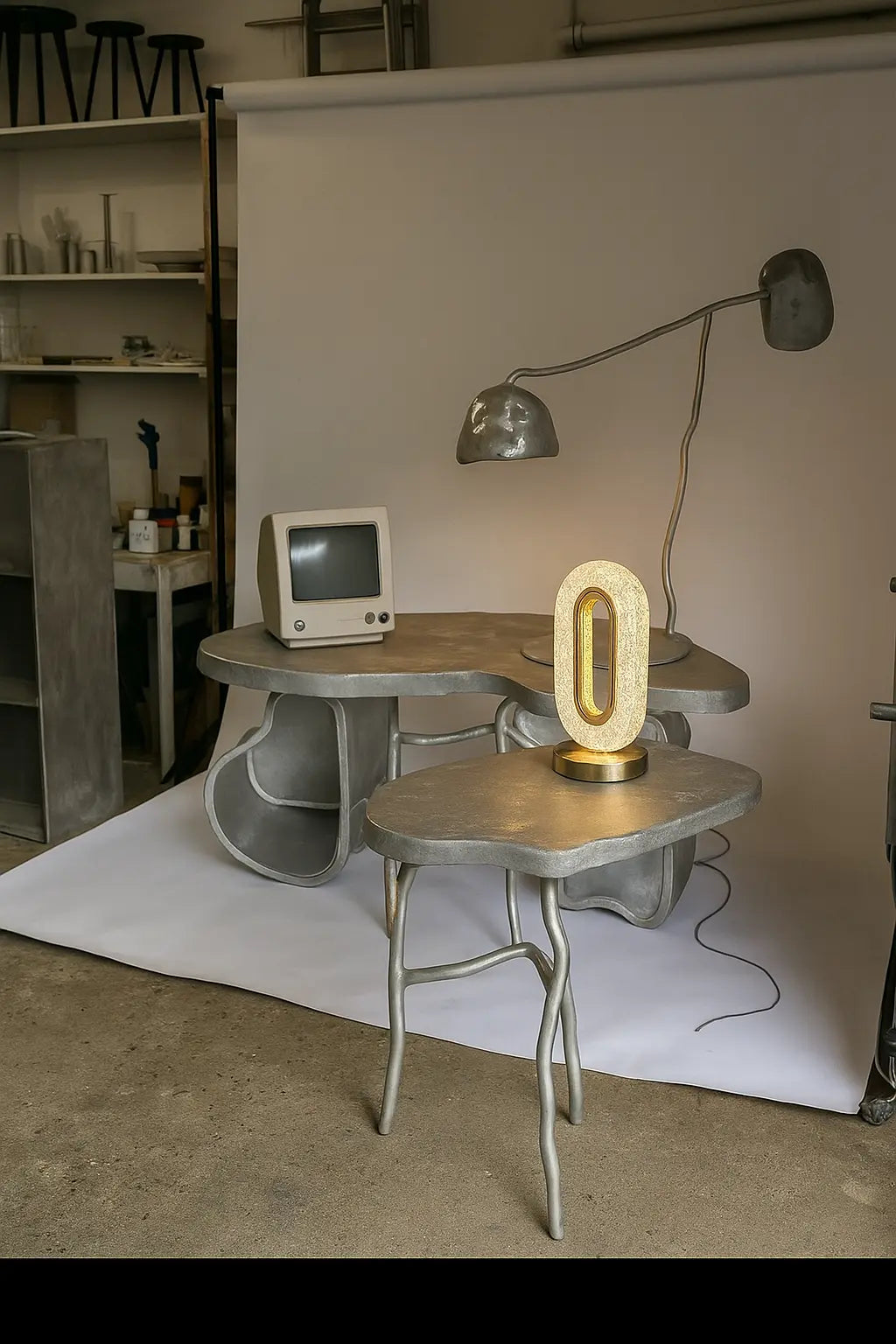 Oval Crystal Stand Night Lamp | LED Touch Night Lamp | Decorative for Desk and Table - Kalesh Monk