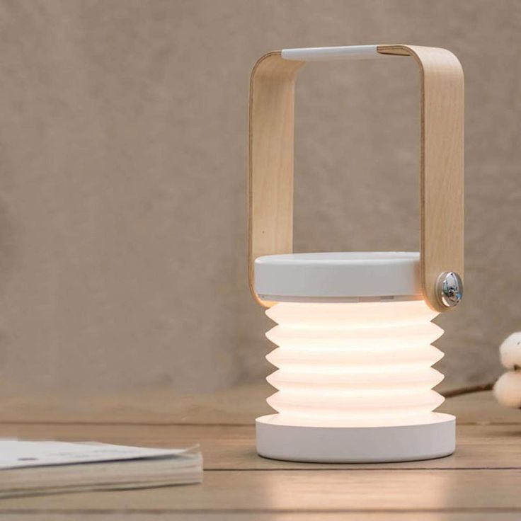 4-in-1 Foldable Table Lamp, USB Rechargeable LED Light, Wooden Handle Portable Lantern Light and Flashlight - Kalesh Monk