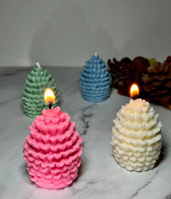 Pine Cone Candle - Pack of 3 - Kalesh Monk
